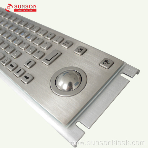 Anti-vandal Metal Keyboard with Track Ball